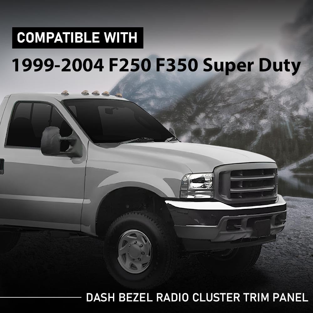 G-PLUS Cluster Radio Dash Trim Bezel Panel w/Hole Compatible with Ford F250 F350 Super Duty 1999-2004 Brown