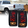 G-PLUS Tail Light Assembly Rear Brake Lamp LH&RH w/Bulbs Compatible with Toyota Hilux Pickup Truck 1989-1995 8156089166, 8155089166, TO2800105, TO2801105 Smoke Lens Black Housing Luces Traseras
