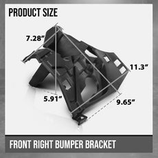 G-PLUS Front Right Bumper Bracket Mount for Volvo XC60 2018-2021 Black Side View