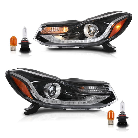 G-PLUS Headlights Headlamps w/Bulbs Compatible with Chevy Trax 2017-2022,Fit w/Factory LED DRL Projector Headlights Models Only,Driver and Passenger,faros delanteros