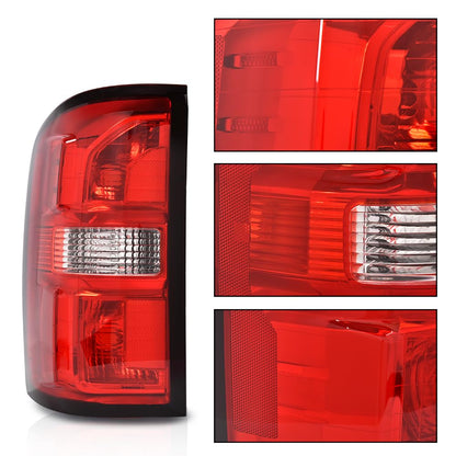G-PLUS Left Side Tail Light Assembly Rear Brake Lamp Taillight w/o Bulbs Compatible with GMC Sierra 1500 2014-2018 Fit GMC Sierra 2500 HD 3500 HD 2015-2019 84288724, GM2800281C Red