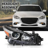 G-PLUS Projector Halogen Headlight Right Passenger Side Compatible with Mazda 3 2017-2018 4-Door Sedan & Hatchback Clear Lens Black Housing Amber ReflectorBumper Headlamps,faros delanteros