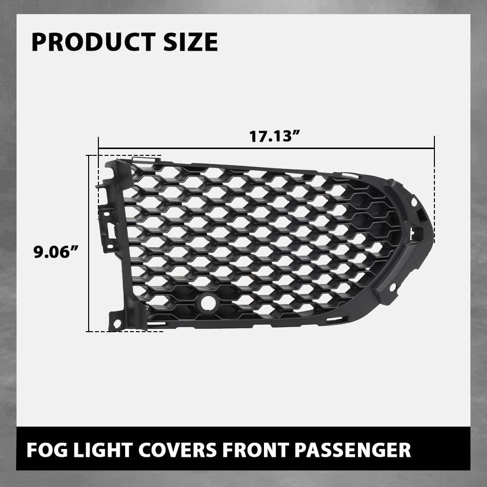G-PLUS Fog Light Covers Front Passenger Right Side Compatible with Jaguar F-Pace First Edition 2017,Fit Jaguar F-Pace (submodel: R-Sport, S) 2017-2020,Fit for Models with Open Side Mesh