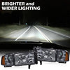G-PLUS Headlights Lamps Fit 1994-2001 Dodge Ram 1500/1994-2002 Dodge Ram 2500 3500,Not fit Ram Sport,Smoky Lens Chrome Housing Amber Reflector w/o Bulbs Bumper Headlamps,faros delanteros Assembly
