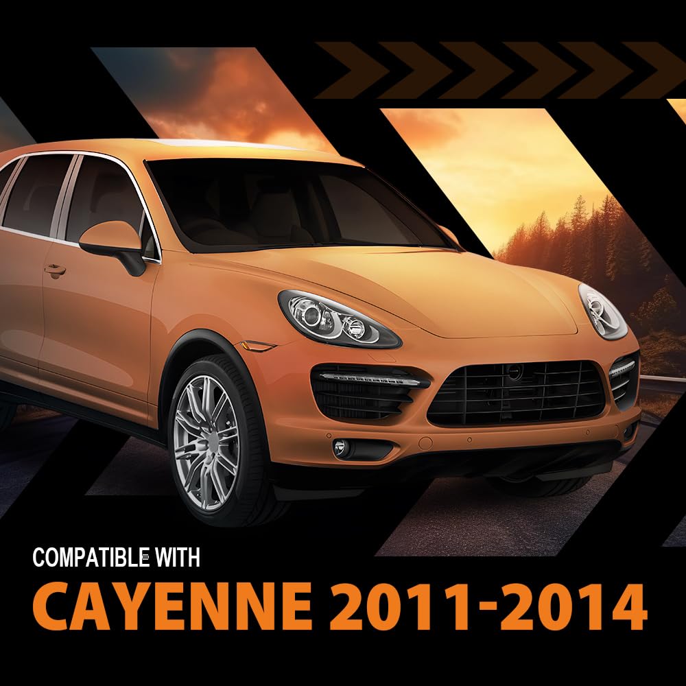 G-PLUS Rubber Sealing Trim Headlamp Decorative Strip Compatible with Porsche Cayenne 2011-2014 Black