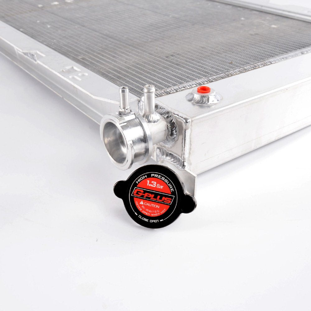 2-Row Core Full Aluminum Racing Radiator Stop Leak Compatible For FORD F-150/F-250/F150/F SUPER DUTY V8 1985-1996 Silver