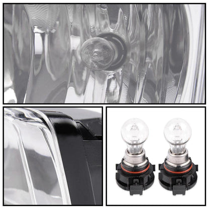 G-PLUS Front Bumper Fog Lights+Front Bumper Raw Black End Cap Compatible with Chevy Silverado 1500 2007-2013