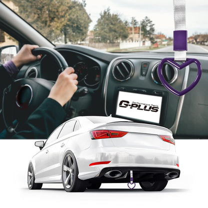 G-PLUS JDM Tsurikawa Ring Heart Subway Train Bus Car Handle Hand Straps Drift Charm,Rear Bumper Warning Ring (Purple)
