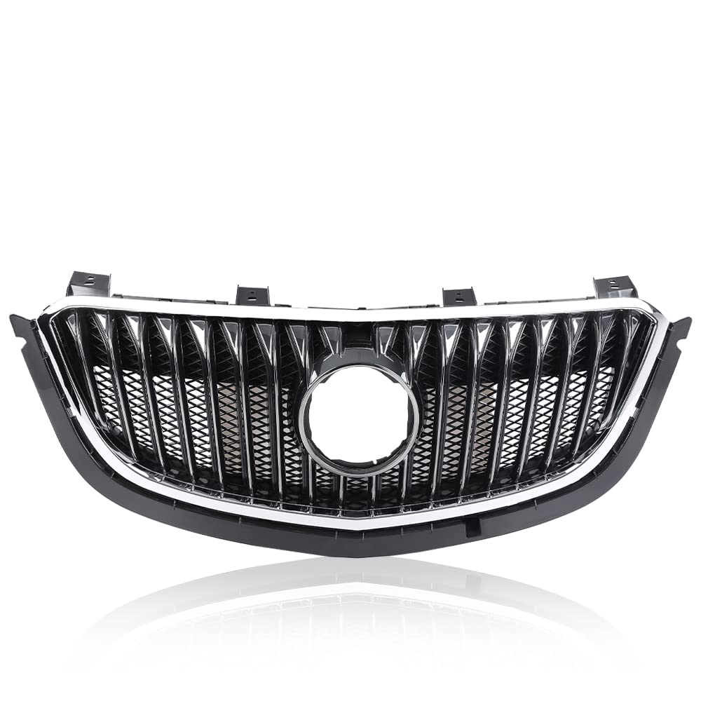 G-PLUS Front Bumper Grille Radiator Gloss Grid Grill Compatible with Buick Envision 2015 2016 2017 Black Mesh Grille