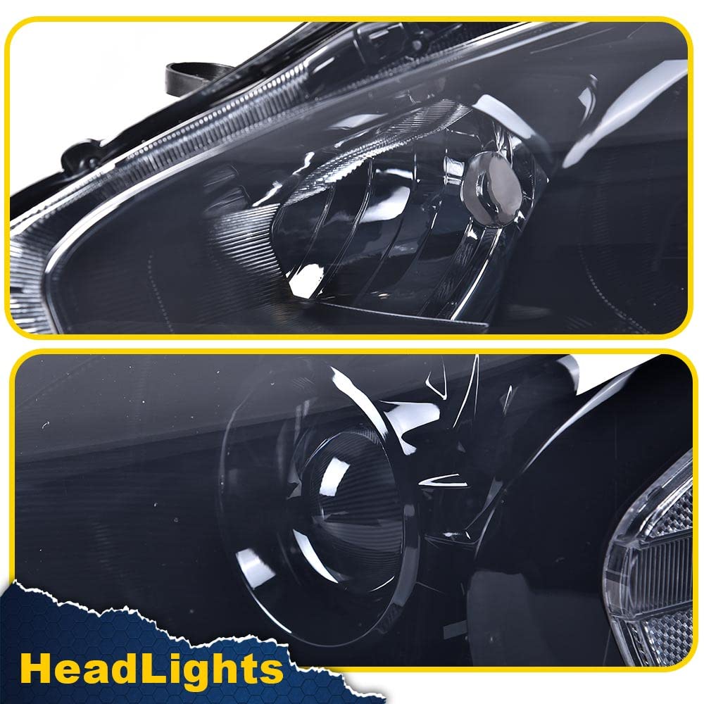 G-PLUS Headlights Compatible With 2013 2014 2015 Nissan Altima 4-Door Sedan Factory Style Automotive Halogen Model Headlamps (Smoky Lens Black Housing Clear Reflector),faros delanteros