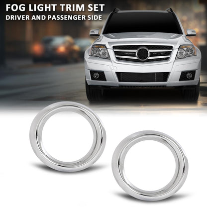 G-PLUS Fog Light Trim Set Left and Right Chrome 2Pcs Compatible with Benz GLK350 (submodel: 4Matic, Base) 2010-2012 2048851074
