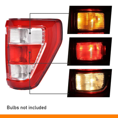 G-PLUS Tail Light Brake Lamp w/o Bulb Right Passenger Compatible with Ford F150 XL 2021-2023,Fit w/Factory Incandescent and w/o Blind Spot Tail Light Models Only Luces TraserasAssembly