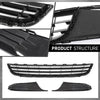 G-PLUS Bumper Grille + Fog Light Covers Front Lower Compatible with Volkswagen Jetta Base 2011, Fit Volkswagen Jetta S/SE/SEL/TDI 2011-2014 VW1039119,5C68536659B9, 5C68536779B9 Black