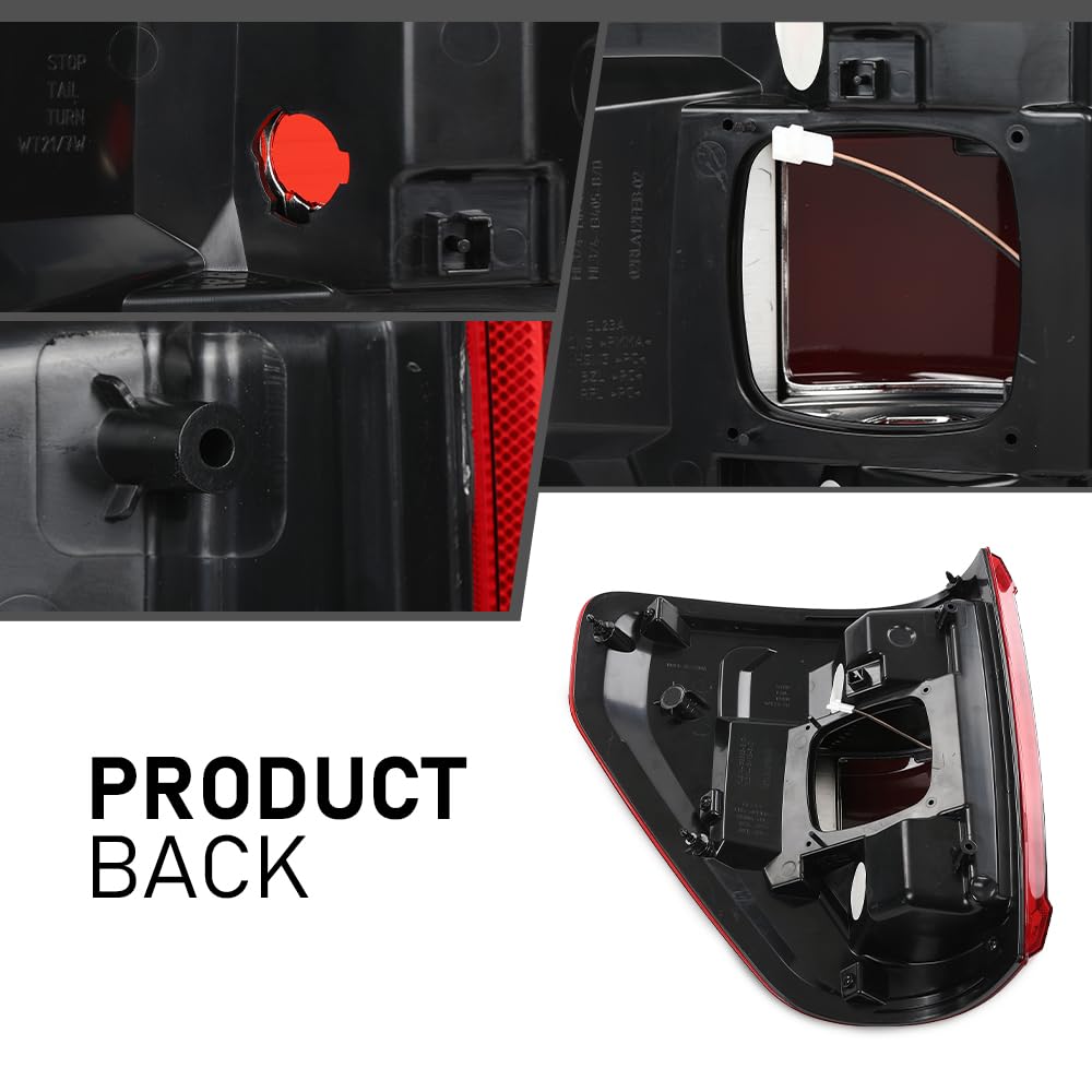 G-PLUS LED Tail Lights Rear Brake Lamp Left and Right Compatible with Ford F150 XLT 2021-2023 w/Blind Spot Fit w/Factory Incandescent Model ML3Z-13405-C, ML3Z-13404-C Red Lens
