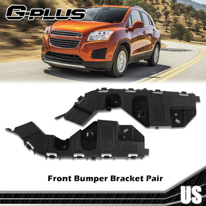 G-PLUS Bumper Bracket Retainer Front Pair Support Compatible with Chevy Trax Black 2015 2016 Driver & Passenger Side Bumper Bracket