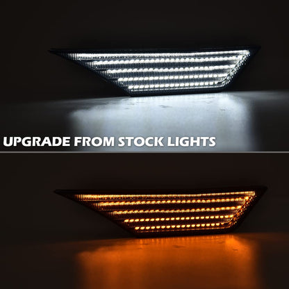 G-PLUS LED Switchback Signal Lamp Side Marker Lights Compatible with Honda Civic 2016 2017 2018 2019 2020 2021 33850TBAA02, 33850TBAA01, 33800TBAA02 Smoke Lens