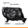 G-PLUS Headlights Compatible with Toyota Tacoma 2005-2011 Headlamps,Smoky Lens Black Housing Clear Reflector,faros delanteros