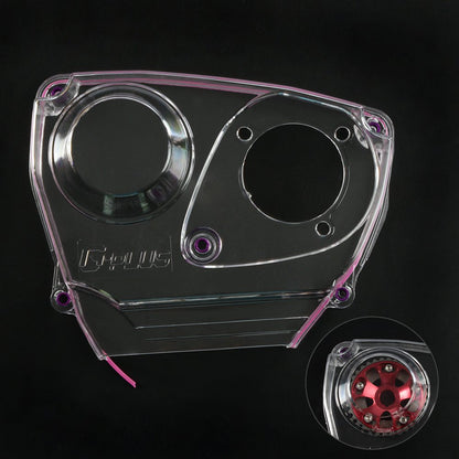 G-PLUS Clear Cam Gear Timing Belt Cover Compatible With Mitsubishi DSM Evolution LANCER EVO4-8 4G63