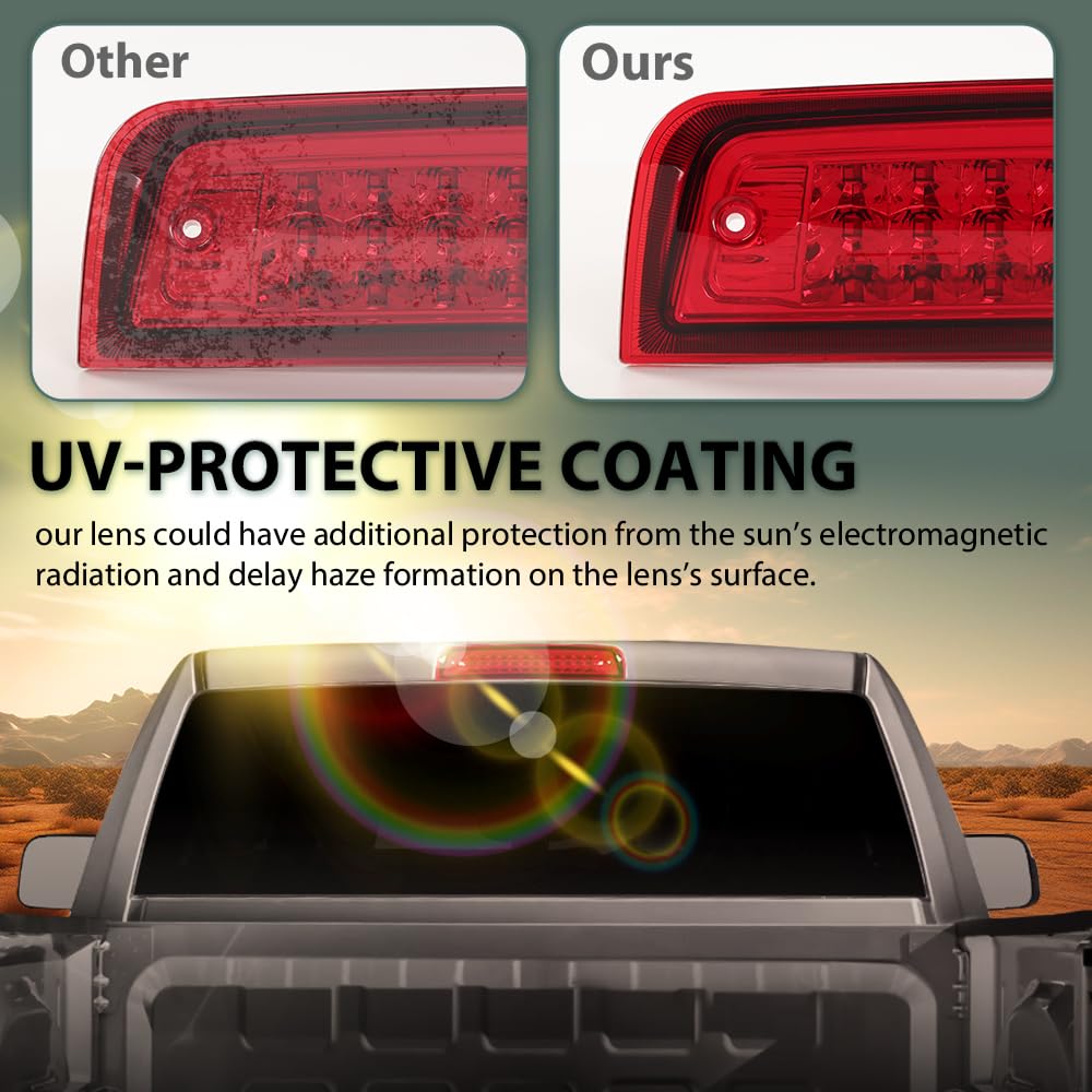 G-PLUS LED 3rd Brake Light Stop Cargo Lamp Compatible with Dodge Ram 1500 2009-2017,Fit Dodge Ram 2500 3500 2010-2017,Not Fit Models w/Cargo Camera on 3rd Brake Light ‎55372082AD 55372082AC