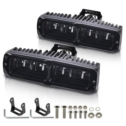 G-PLUS 2pcs 6 Inch LED Work Light Bar with Bracket LED Pods Fog Light Compatible with Pickup Wagon UTB Cab ATV SUV Truck Boat Bus/Sport Utility 4WD 4X4 Mining Marine Car Excavator