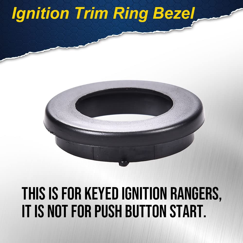 G-PLUS Ignition Trim Ring Bezel Compatible with 2019 2020 2021 Ford Ranger XL/XLT Cab Pickup (Black)