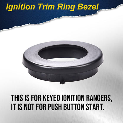 G-PLUS Ignition Trim Ring Bezel Compatible with 2019 2020 2021 Ford Ranger XL/XLT Cab Pickup (Black)