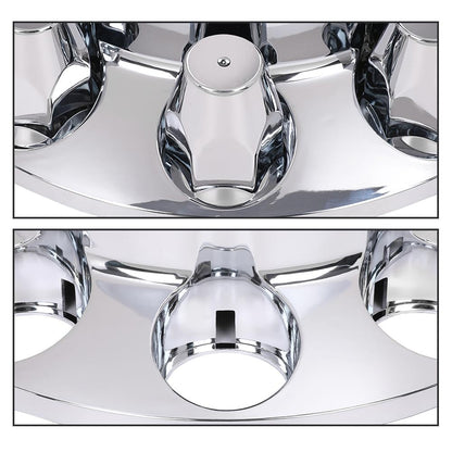 G-PLUS Chrome Wheel Covers Rear Axle Hub Caps 4 PCS Compatible with Most of 10 Holes 22.5" & 24.5" Semi-Truck Wheels with 11.25" Bolt Circle Wheels with 33mm Thread-On Lug Nut Covers