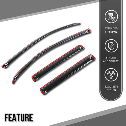 G-PLUS in-Channel Auto Vent Window Visor 4PCS Compatible with Honda Ridgeline 2017-2025 in-Channel Rain Guards Smoke