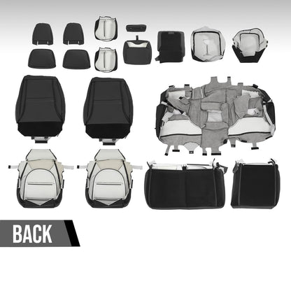 G-PLUS Seat Covers Full Kit Factory Style Compatible with Chevy Silverado 1500/2500/3500 LT, Custom and Trailboss Crew Cab New Body Style 2019 2020 2021 Black