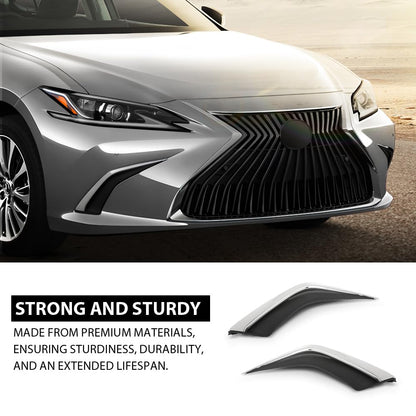 G-PLUS Bumper Trims Front LH&RH Pair Fit LX ES250 F Sport 2023-2024, Fit Model Without F Sport Package 5310506010, 5310606010, LX1039128, LX1038128 Chrome and Black