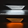 G-PLUS LED Switchback Signal Lamp Side Marker Lights White Compatible with Honda Civic 2016 2017 2018 2019 2020 2021 33850TBAA02, 33850TBAA01, 33800TBAA02 Clear Lens
