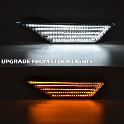 G-PLUS LED Switchback Signal Lamp Side Marker Lights White Compatible with Honda Civic 2016 2017 2018 2019 2020 2021 33850TBAA02, 33850TBAA01, 33800TBAA02 Clear Lens