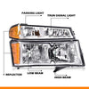 G-PLUS Headlights Assembly Front Headlamp Fit Chevy Colorado/GMC Canyon 2004-2012 19328954,19328955 Clear Lens Chrome Housing Amber Reflector,faros delanteros