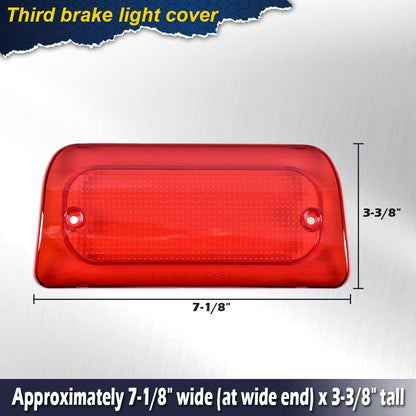 G-PLUS 3rd Brake Light Lens Cover Compatible with1994-2004 Chevy S10 /GMC Sonoma,ONLY for Standard or Crew Cab,Automotive Brake Lamp Lens Cover