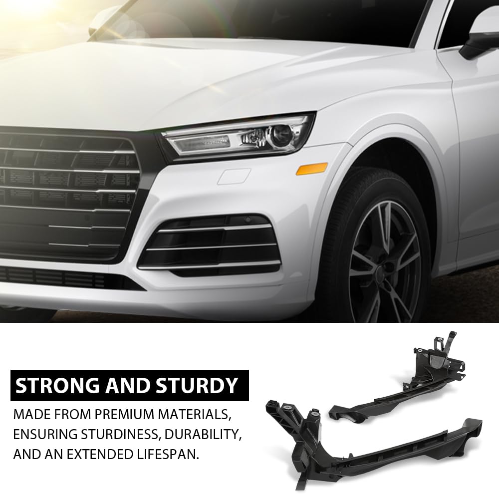 G-PLUS Pair Front Headlight Brackets, Compatible with Audi Q5 SQ5 2018 2019 2020, Headlamp Support Left Driver & Right Passenger Side 2PCS, 80A805608, 80A805607