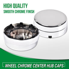 G-PLUS Rear Wheel Center Caps for Dodge Ram 3500 Dually 2003-2017 Chrome Pair Side View