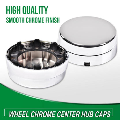 G-PLUS Rear Wheel Chrome Cented Hub Caps Pair Compatible with 03-17 Dodge Ram 3500 1-Ton Dually