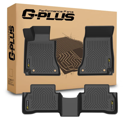 G-PLUS Floor Mats Compatible with Benz C-Class Sedan 2015-2021 Only, Not Fit Coupe Or Cabriolet, 1st & 2nd Row All Weather Floor Mats Liner Cargo Liner Waterproof Black TPE