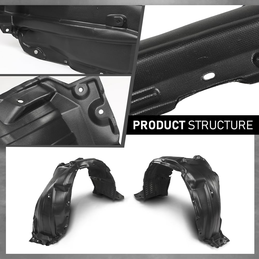 G-PLUS Pair Front Fender Liners Inner Assembly, Compatible with Toyota Highlander 2008-2010, Left Driver & Right Passenger Side 2PCS, TO1248150C, TO1249150C