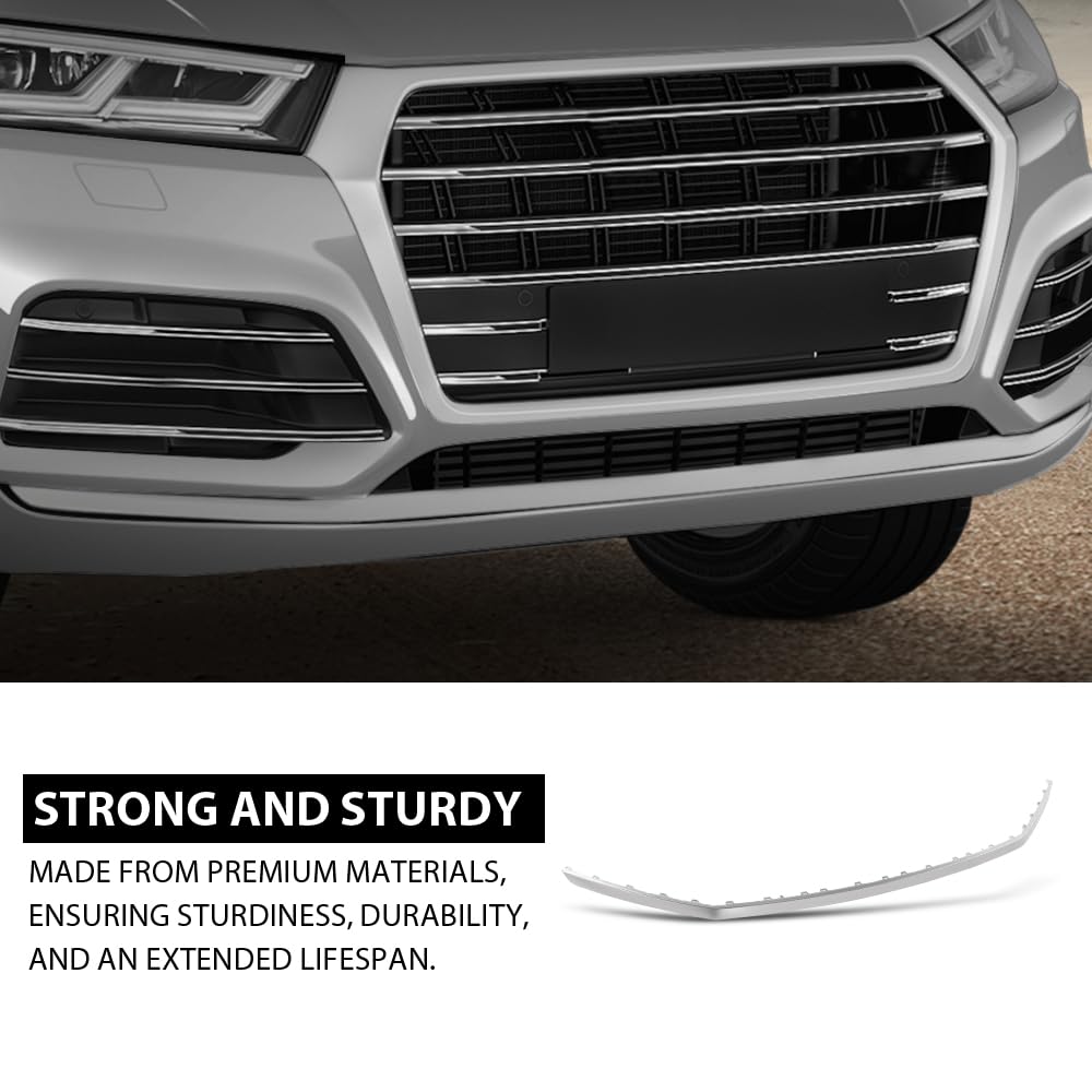 G-PLUS Front Bumper Cover Molding Trim Insert Impact Strip, Compatible with Audi SQ5 & Q5 W/SLine Package Only 2018-2020, 80A807107DGRU, AU0807107
