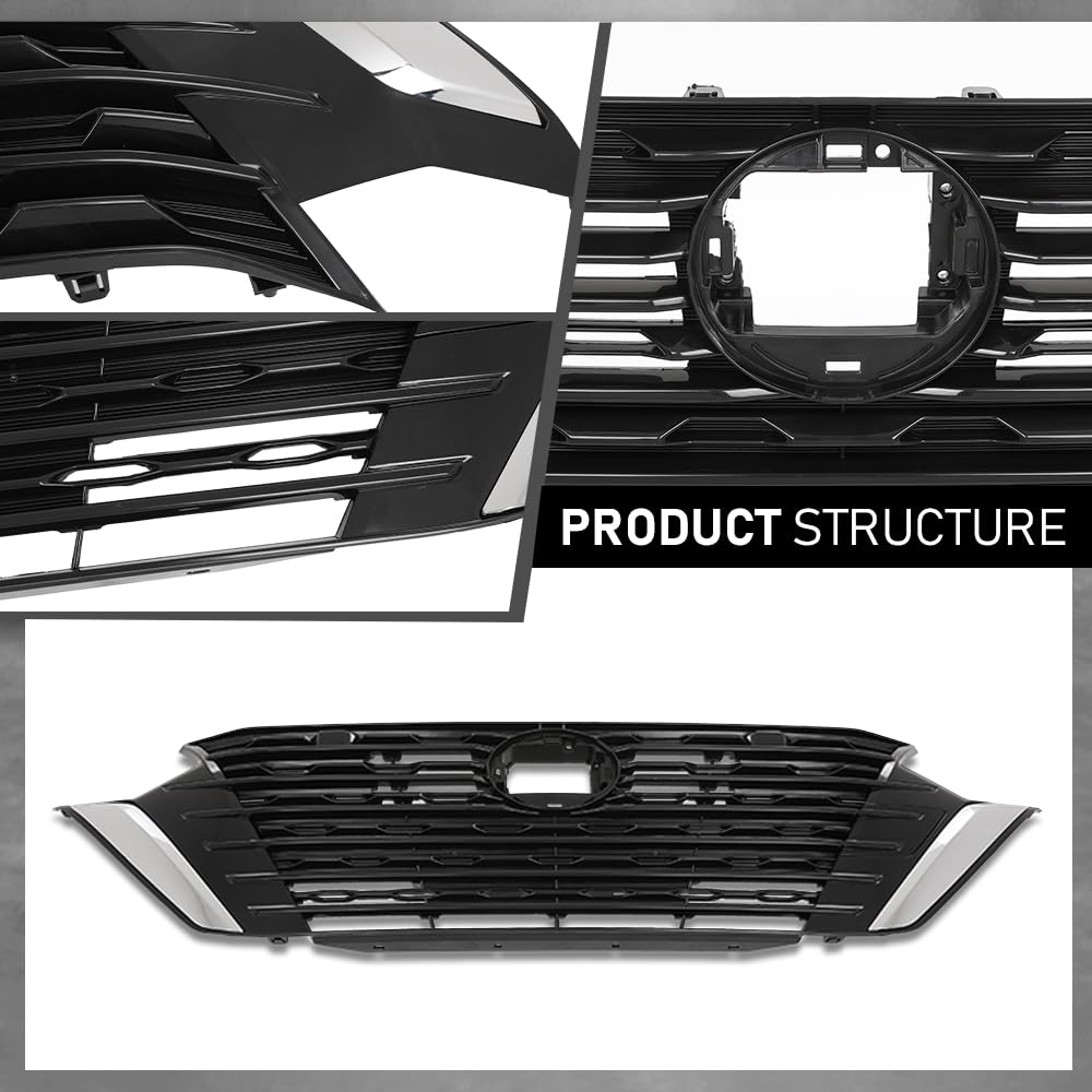 G-PLUS Front Bumper Upper Grille Compatible with Nissan Sentra S SV 2024-2025 62310-6LY0A, 623106LY0A