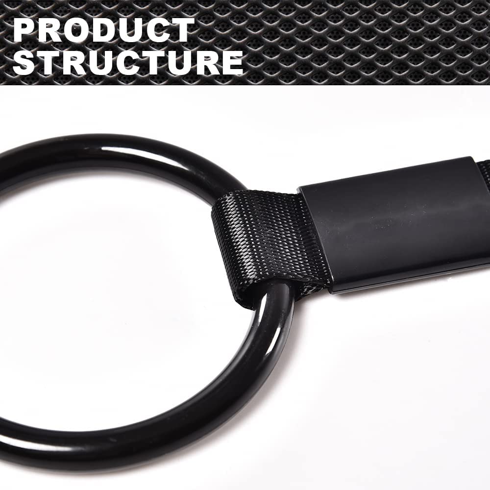 G-PLUS JDM Tsurikawa Ring Round Subway Train Bus Car Handle Hand Straps Drift Charm, Rear Bumper Warning Ring (Black)