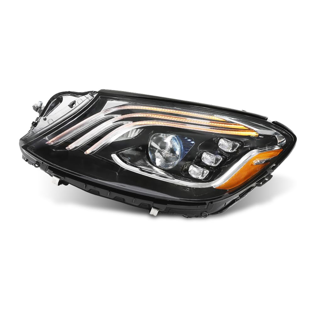 G-PLUS LED Headlight Left Driver Compatible with Benz S560 S450 S63 2018 2019 2020 A2229062105, A222 906 2105 Black