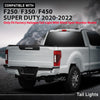 G-PLUS Tail Lights Assembly Fit Ford F250 F350 F450 Super Duty 2020 2021 2022, Fit Factory Halogen w/Blind Spot Monitor Model, Left & Right Rear Brake Lamp, Red Lens, FO2800279