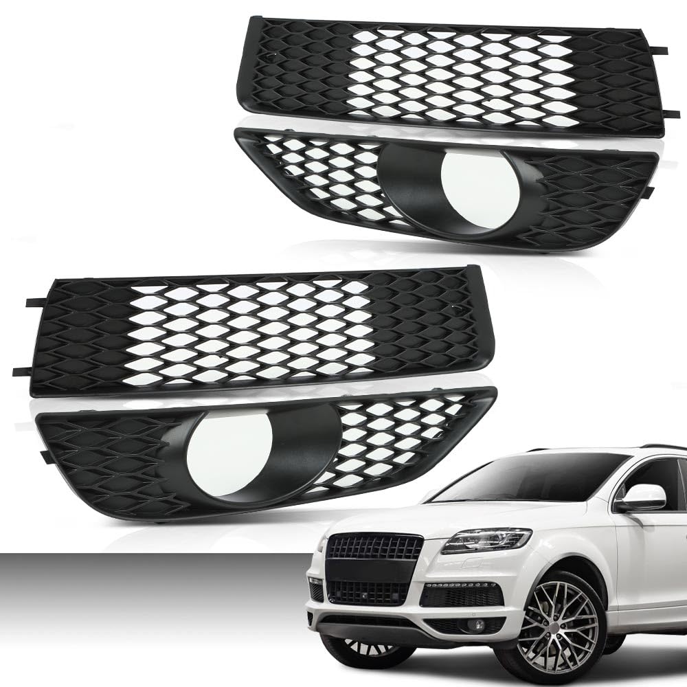 G-PLUS Fog Light Grill Bezel Cover Compatible with 2016-2018 Audi A4 B9 S-LINE only/Fits 2016-2018 Audi S4 B9/NOT Fit models with standard bumper 8W0807681F, 8W0807682F