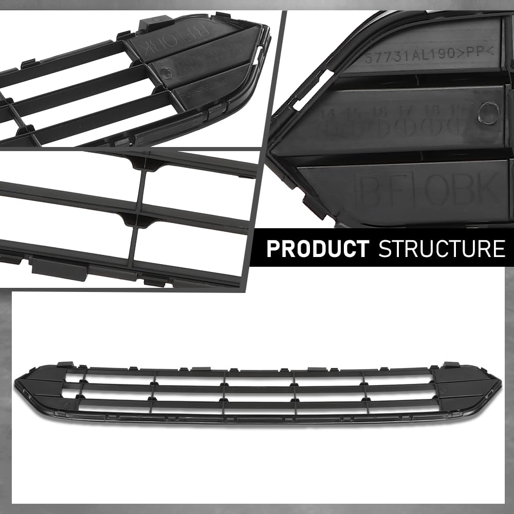 G-PLUS Front Bumper Cover Grille Compatible with Subaru Outback 2015-2017 57731AL03A, SU1036100