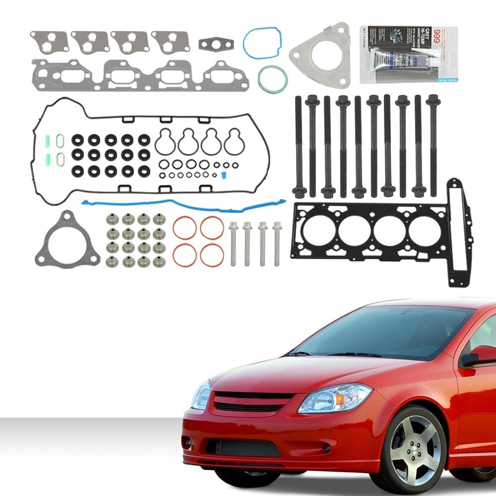 G-PLUS Head Gasket Set Bolts Compatible with Chevy Cavalier 2002-2005/Malibu 2004-2006,Fit Pontiac Sunfire 2002-2005,Fit Saturn Vue 2002-2005 2.2L 2198CC 134CID L4 DOHC HS26223PT-1 ES72196