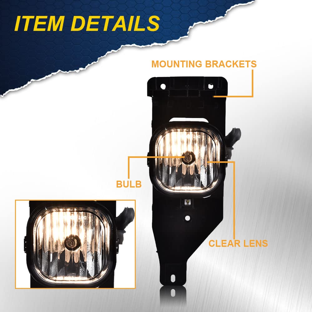 G-PLUS Fog Light Lamp Compatible with 2005-2007 Ford F250 F350 F450 F550 Super Duty / 2005 Ford Excursion Clear Lens Running Lights