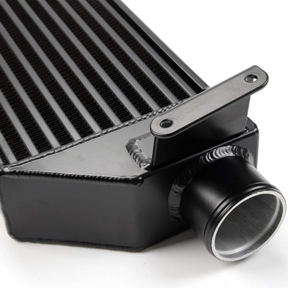 Twin Intercooler + Blue Hose Kit Black Compatible With VW VOLKSWAGEN Golf R GTI MK7 Upgrade