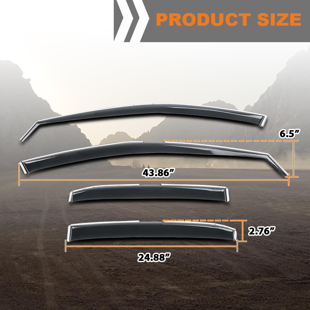 G-PLUS in-Channel Side Window Vent Visor Deflectors Rain Guards Compatible with Toyota Camry 2018-2024 Impact-Resistant PC 4 PCS Smoky